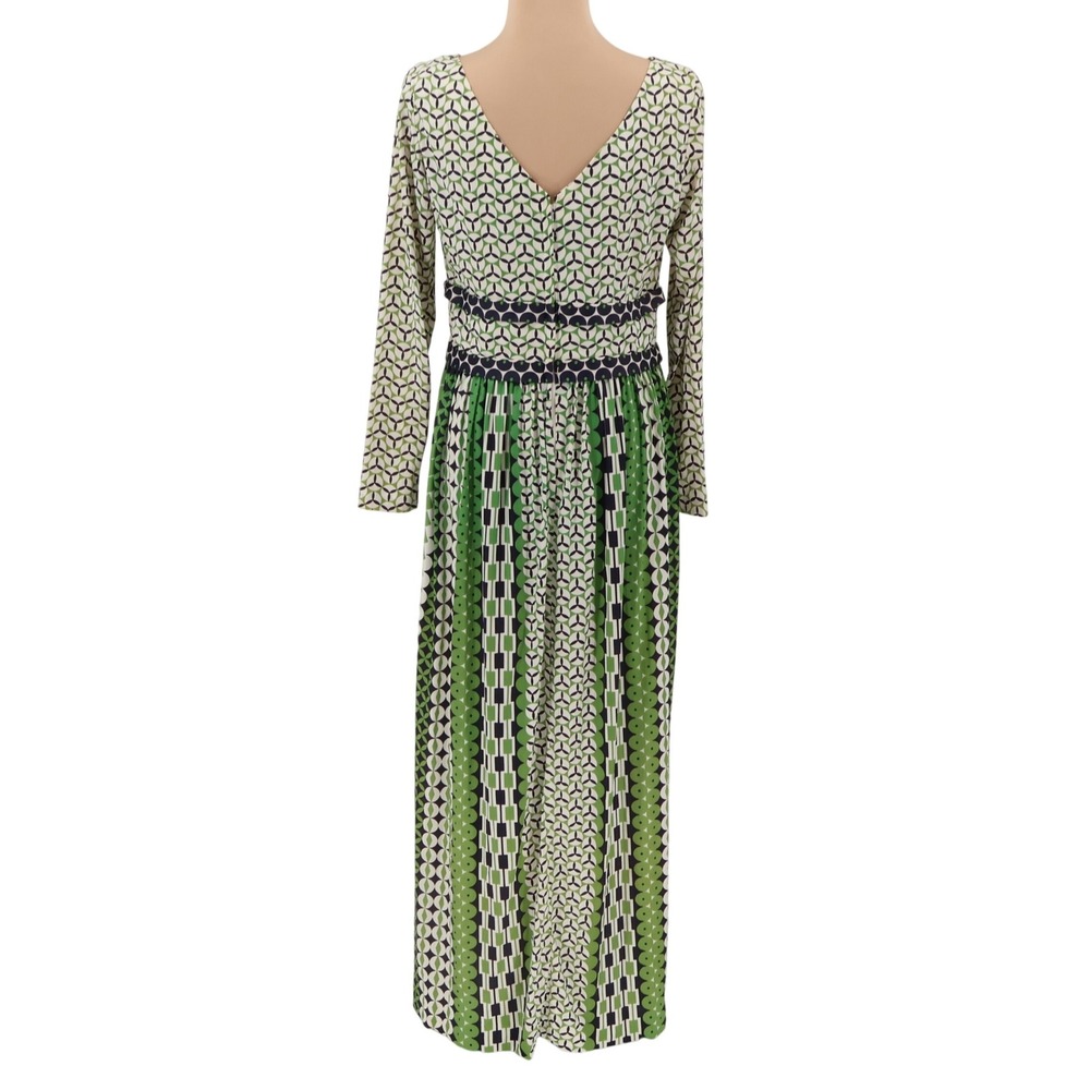 Vintage 70s Mary Martin Florida Geometric Maxi Dress Womens Mod Op Art Size 14 - Picture 2 of 13